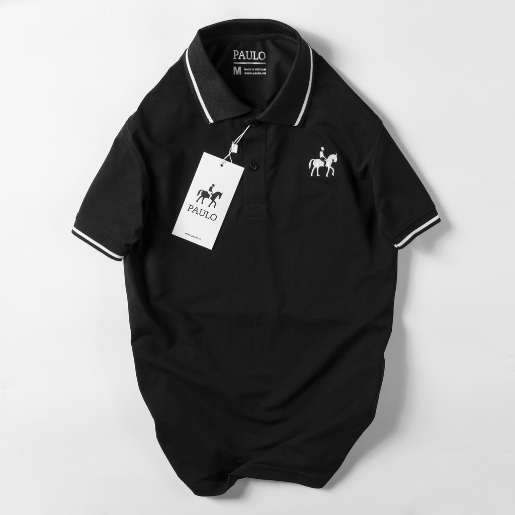 Áo thun POLO  nam  cổ bẻ HORSE vải cá sấu mắt chim  trẻ trung  PAULO