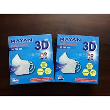 Khẩu trang Mayan 3D người lớn và trẻ em, ngăn ngừa khói bụi, bảo vệ sức khỏe, hộp 10 cái