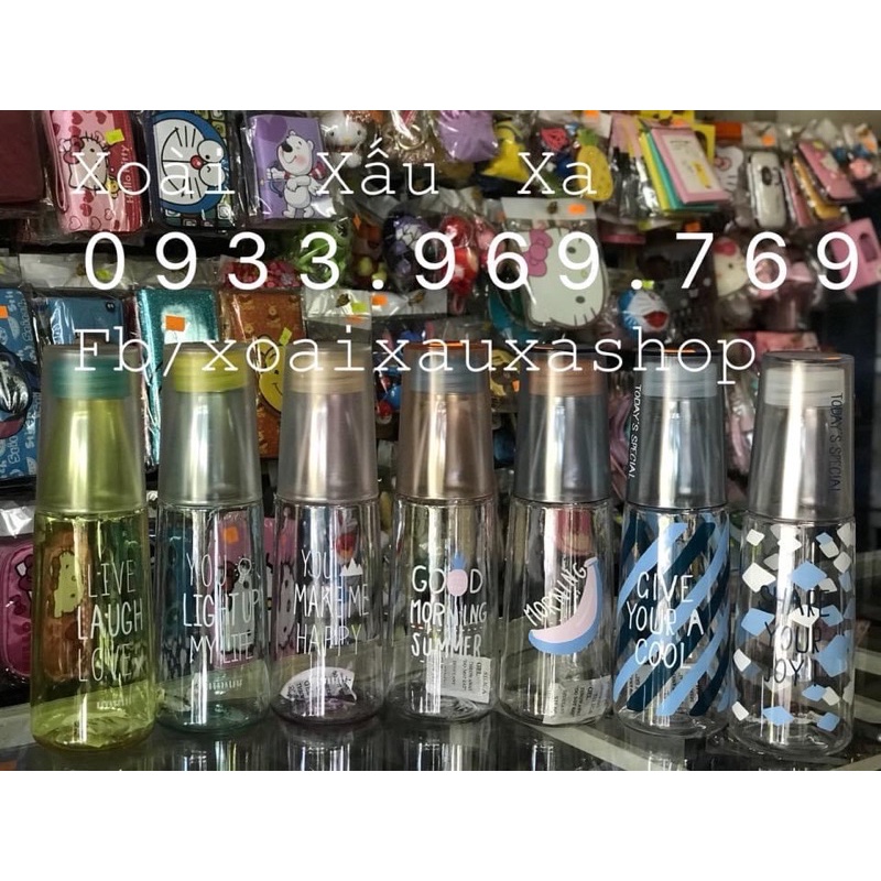 bình nước nhựa nắp ly (500ml)