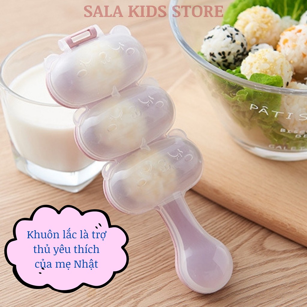 Khuôn Lắc Cơm Dụng Cụ Làm Cơm Nắm Tạo Hình Cơm Bento Cho Bé Lúa Mạch SALA KIDS