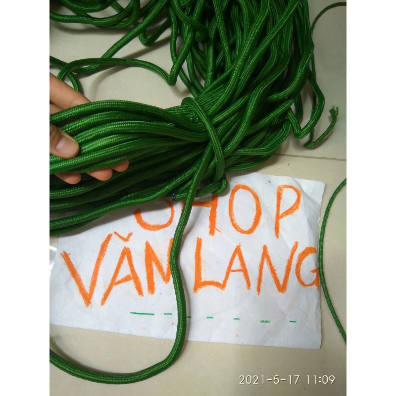 Dây dù tròn màu xanh buộc hàng đường kính 1cm