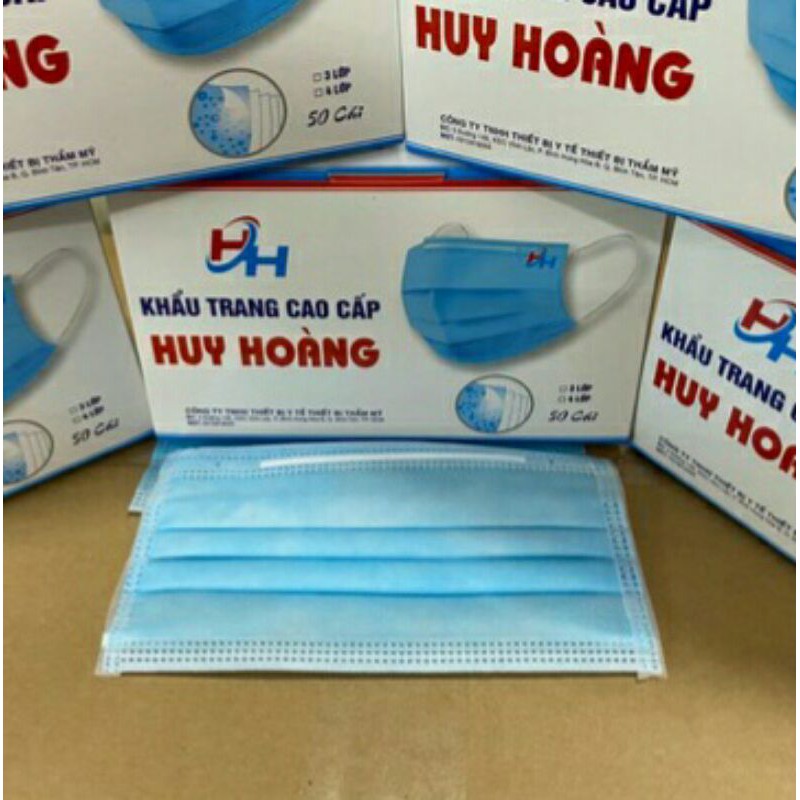 Khẩu Trang Y Tế Cao Cấp Huy Hoàng 4 Lớp (10 Cái)