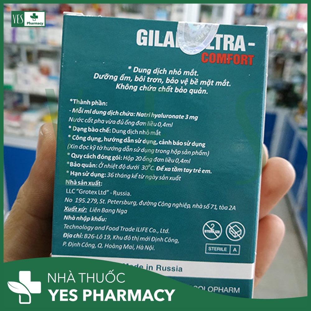 Dung dịch nhỏ mắt Gilan Ultra Comfort 0.3%  - Nhà thuốc Yes Pharmacy