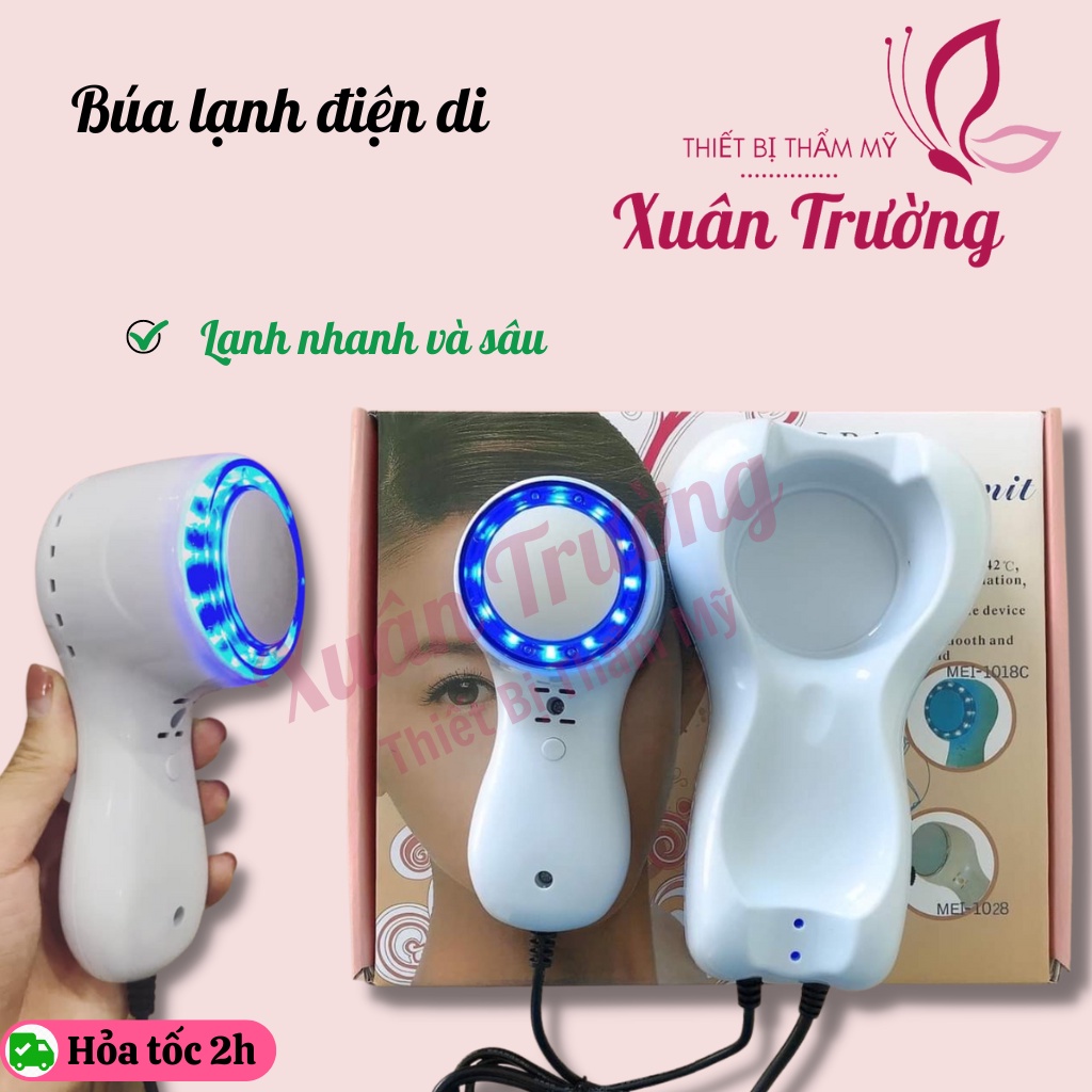 Búa lạnh mini massage đẩy tinh chất kết hợp ánh sáng sinh học