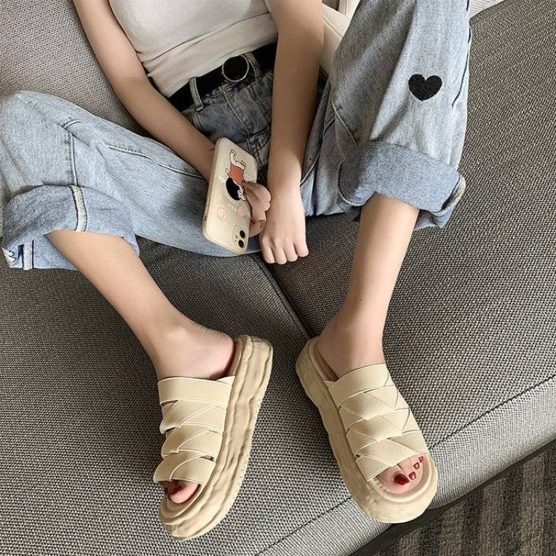 Oeggeo Cửa Hàng Dép Quai Co Giãn Đế Dày Phẳng Dành Cho Nữ