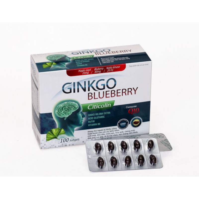 Bổ Não Ginko Blueberry_ hộp 100 viên