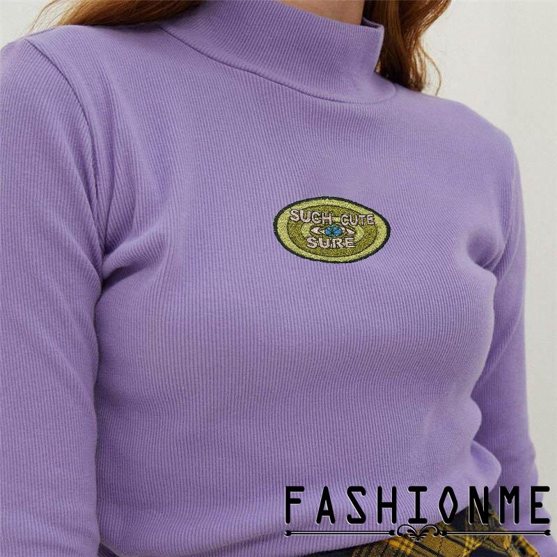 Áo len cổ lọ tay dài màu tím thời trang cho nữ | BigBuy360 - bigbuy360.vn