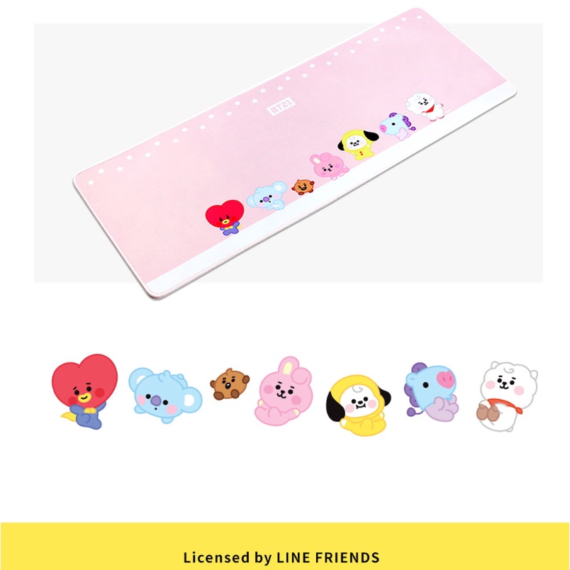 Tấm lót chuột dài chính hãng in hình BTS BT21