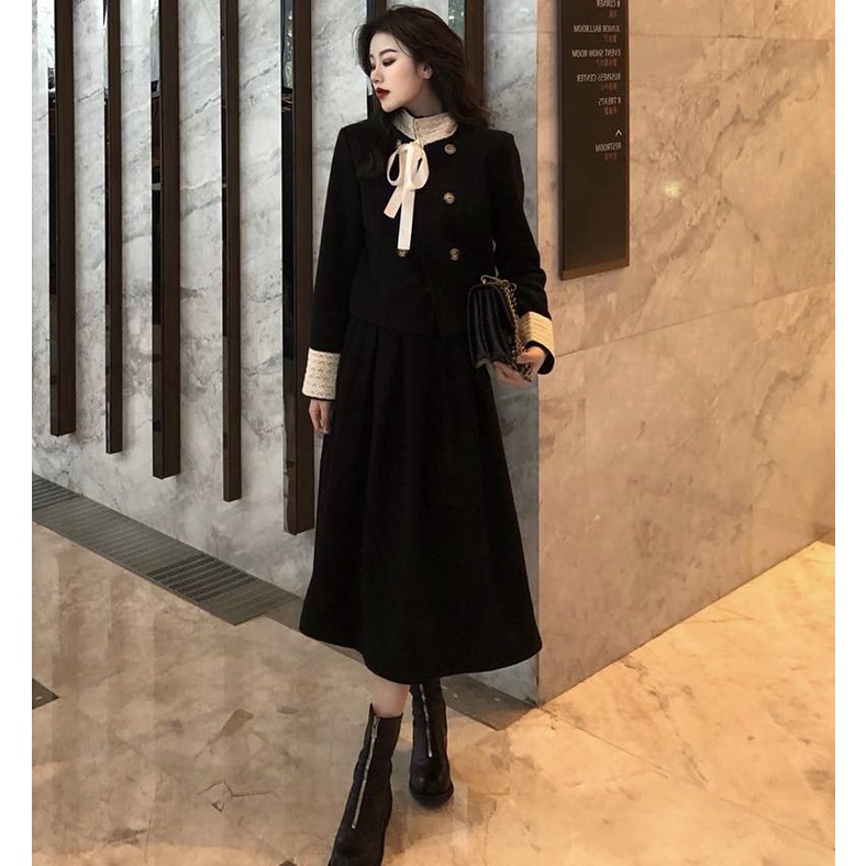 S181 - Set dạ dáng dài