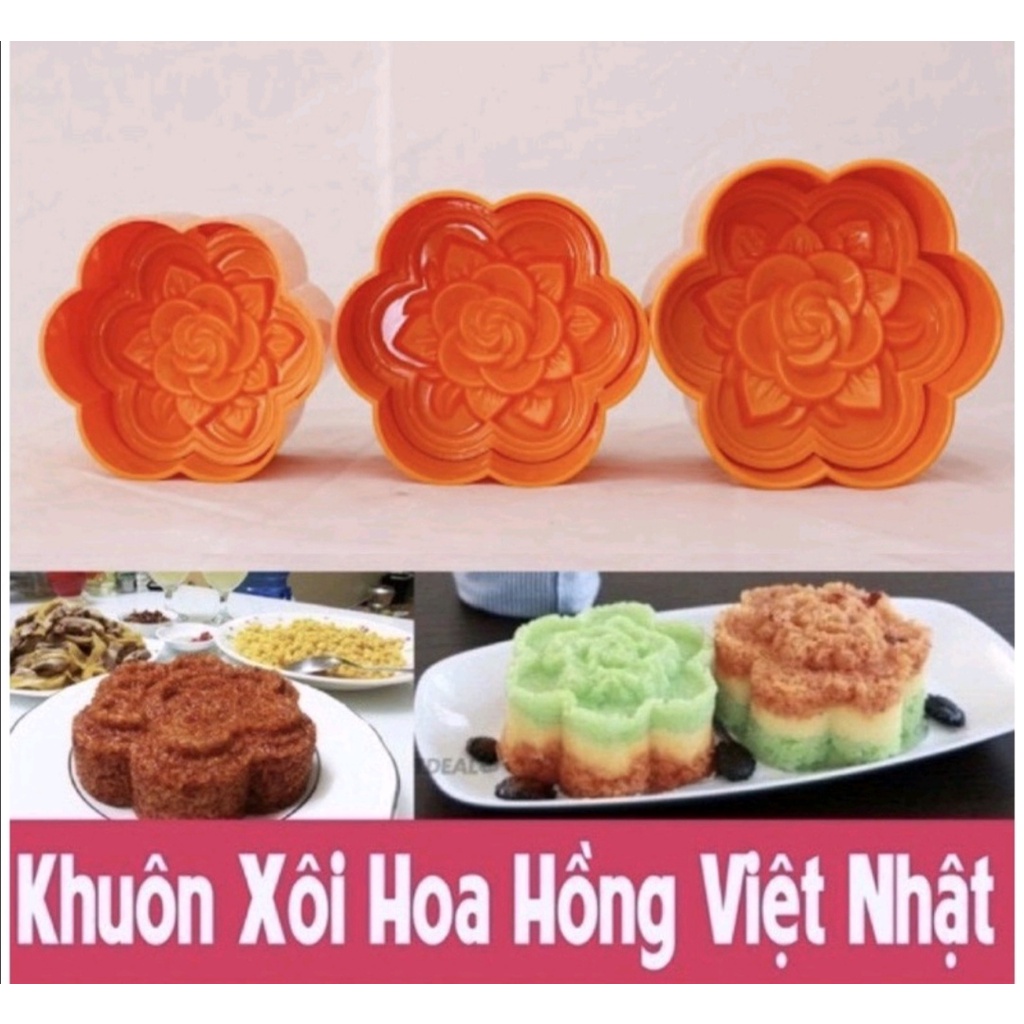 Khuôn xôi, khuôn bánh hình hoa hồng nhựa Việt Nhật. Hàng Việt Nam chất lượng cao