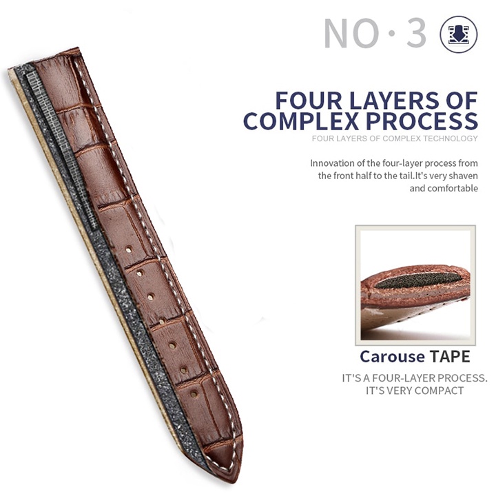 Dây Da Đồng Hồ Nam Cao Cấp Chốt Thông Minh Cực Mềm Nhiều Size Lựa Chọn