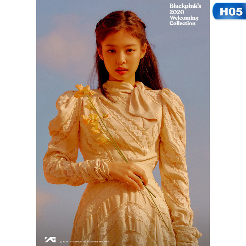 flowersqueen Áp phích treo tường họa tiết nhóm nhạc thần tượng Blackpink dễ thương