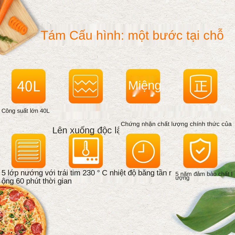 [dung tích lớn 40L Bảo hành năm năm ] Lò nướng điện gia dụng đa năng tự động làm bánh khoai lang