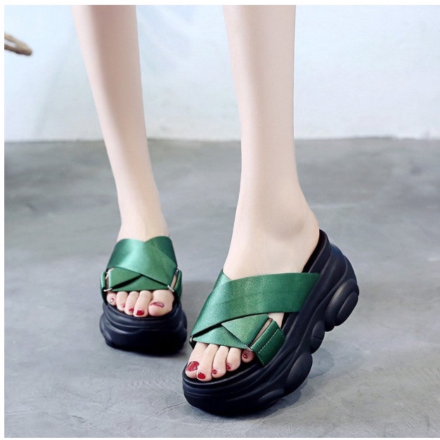 (HÀNG SẴN) Dép Đế Xuồng Tăng Chiều Cao AG77- Hàng Quảng Châu Cao Cấp