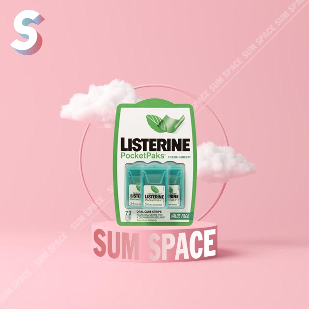 Miếng Ngậm thơm Miệng diệt khuẩn LISTERINE PocketPaks - Vỉ 3 hộp - 24 lá/hộp