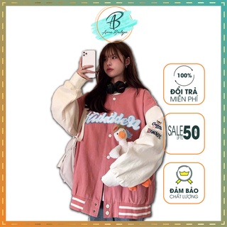   Có Video+Ảnh Thật  Áo Khoác Bomber Nỉ Hình Ngôi Sao Áo Khoác Nỉ Nam Nữ 2 Màu Form Rộng Anne Boutique Mã 715 