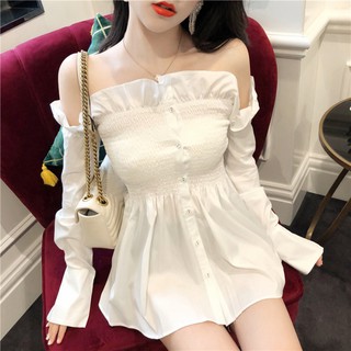 Áo sơ mi trễ vai quảng châu order mã 566