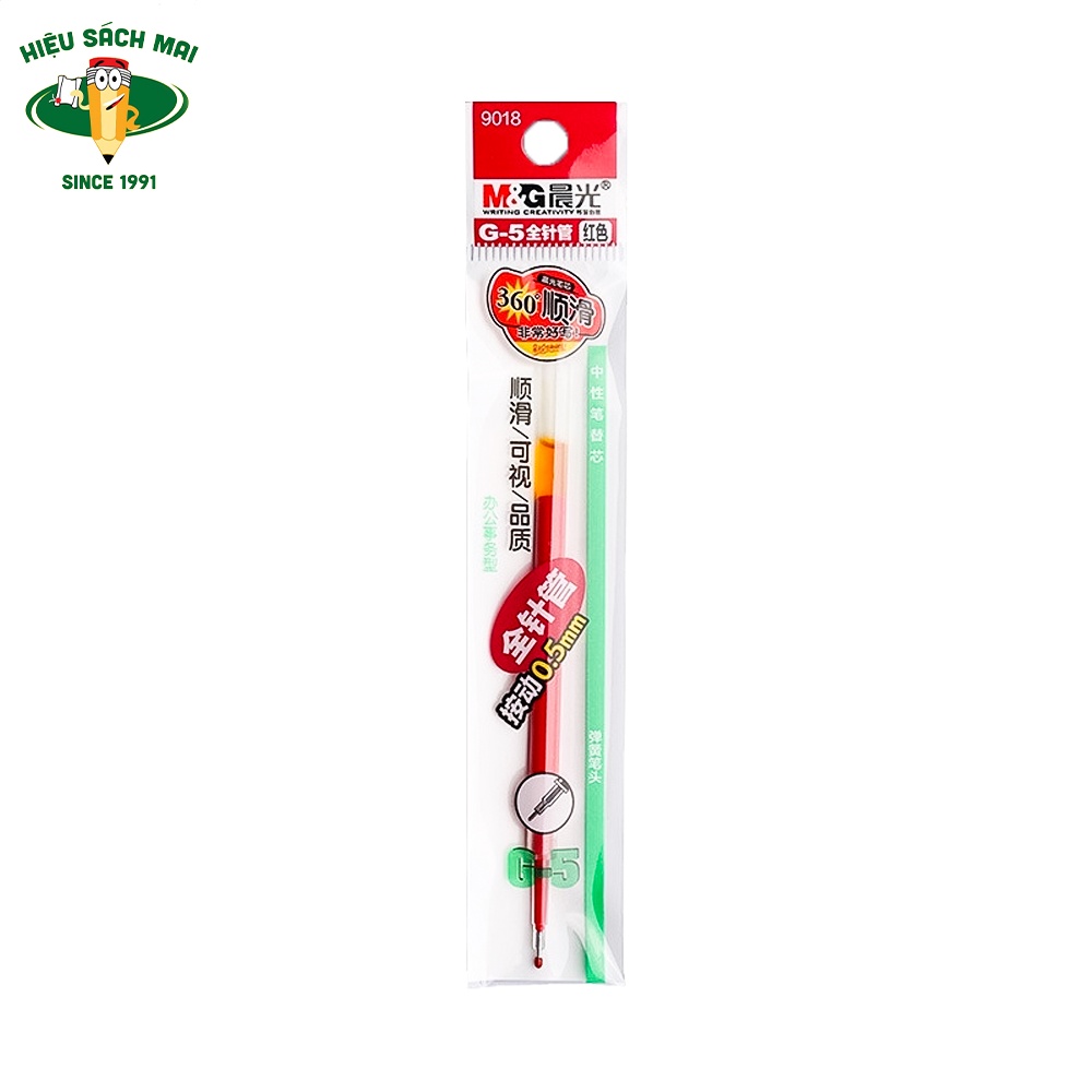 Bút nước gel 0.5mm R1 - M&G AGP02376 mực xanh,đen,đỏ có ruột G5 thay thế