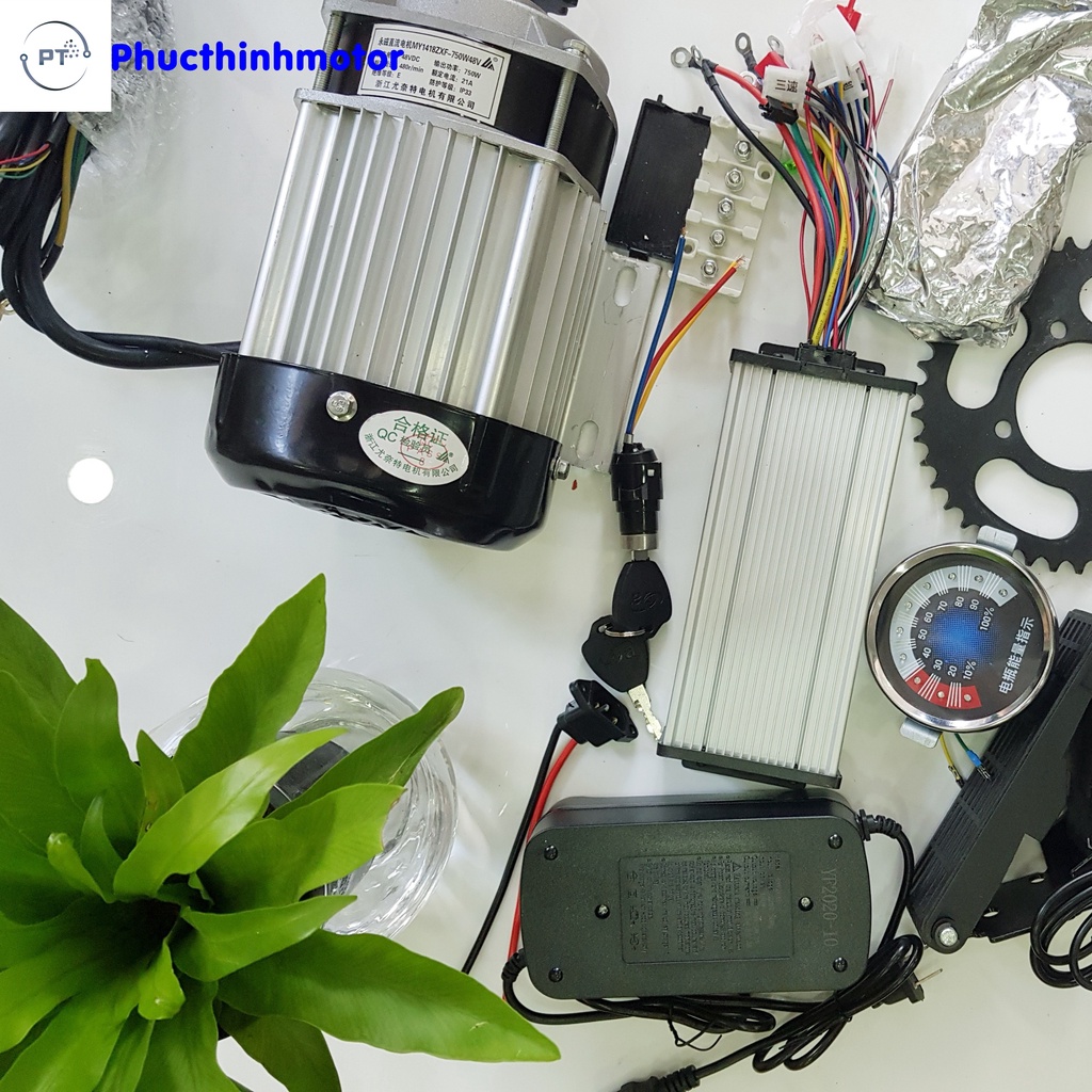 Combo động cơ 48V750W BLDC giảm tốc chế xe điện uy tín giá rẻ