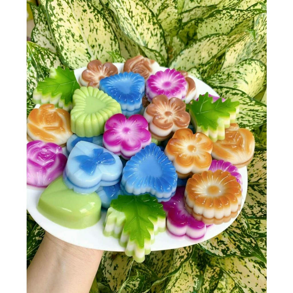 Khuôn thạch rau câu, bánh da lợn, làm đá hình tim lá(kèm ảnh thật)