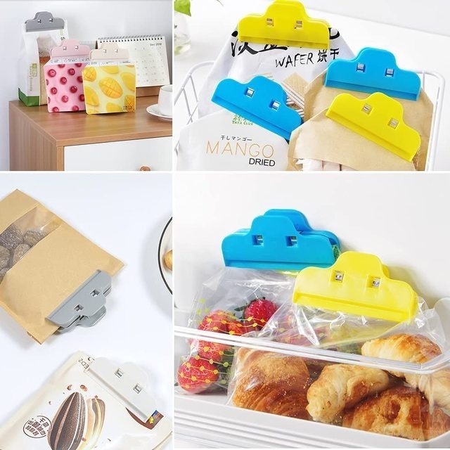 Kẹp miệng túi thực phẩm bằng nhựa mini co giãn chống ẩm tiện dụng