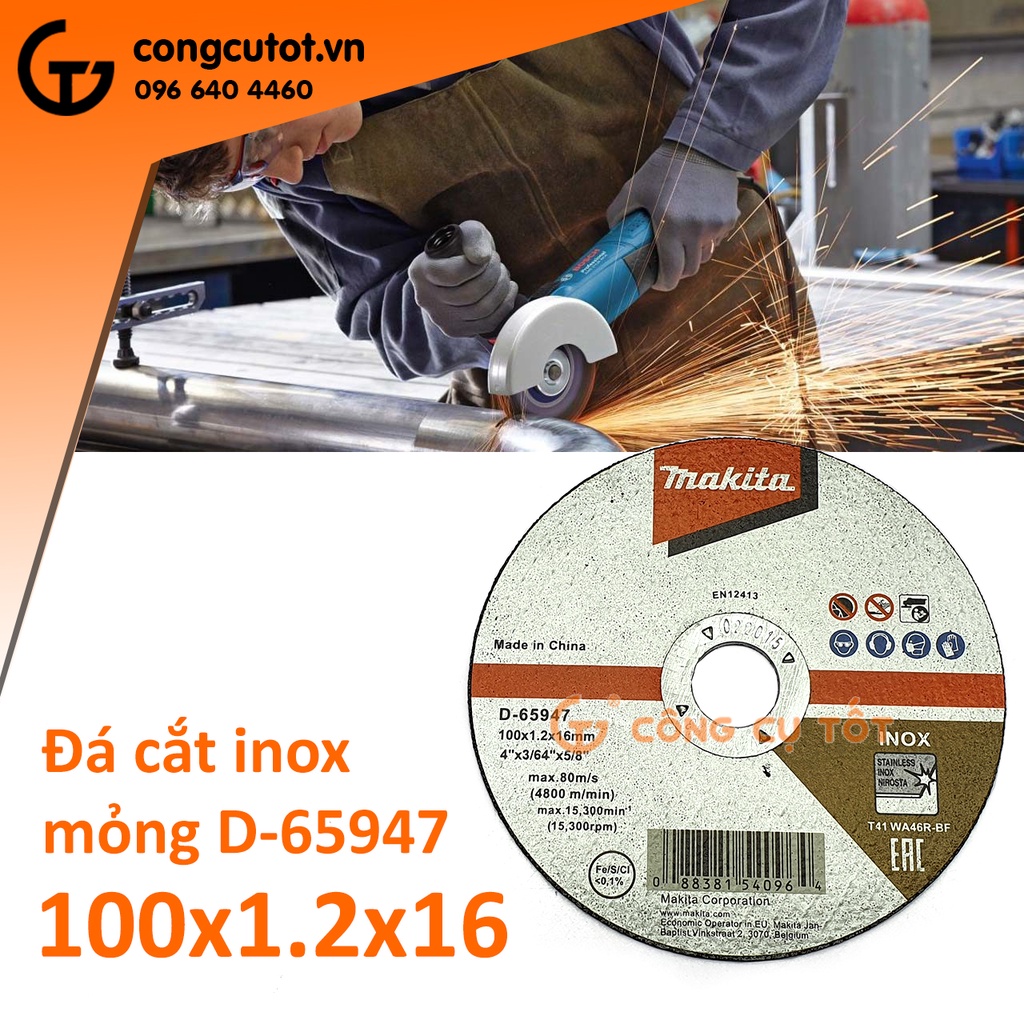 Đá cắt inox mỏng Makita D-65947