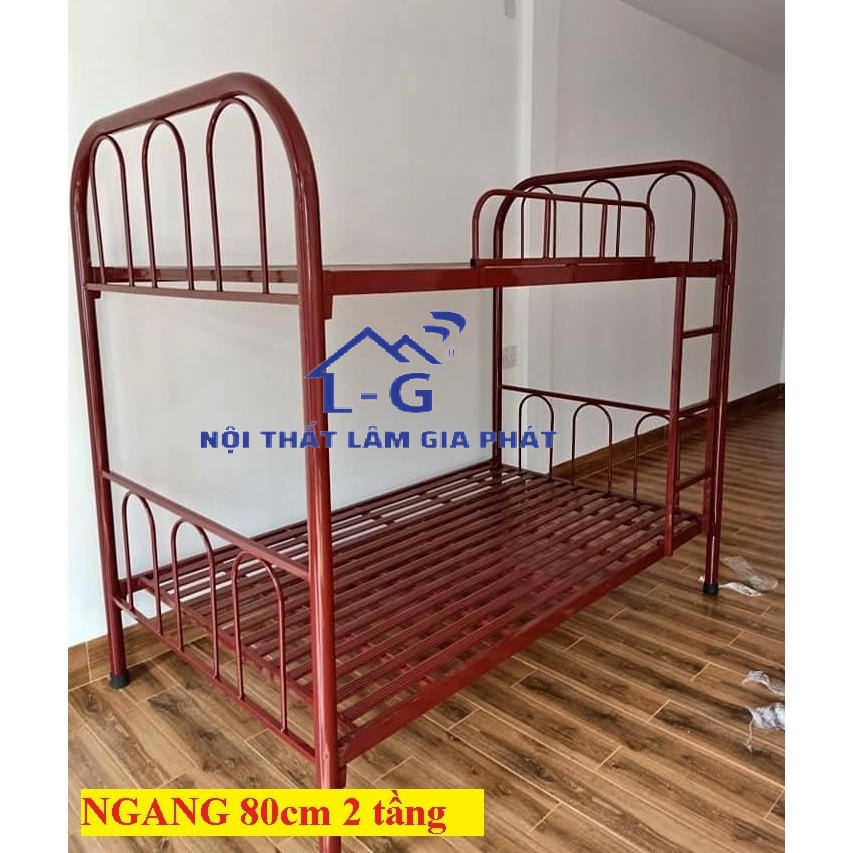 GIƯỜNG TẦNG SẮT ỐNG TRÒN NGANG 1M2 DÀI 2M