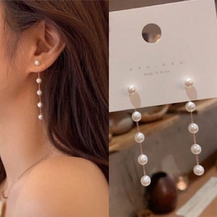 Khuyên Tai Nữ Dáng Dài Gắn Ngọc Trai Nhân Tạo Dáng Tiểu Thư LILY V3.38