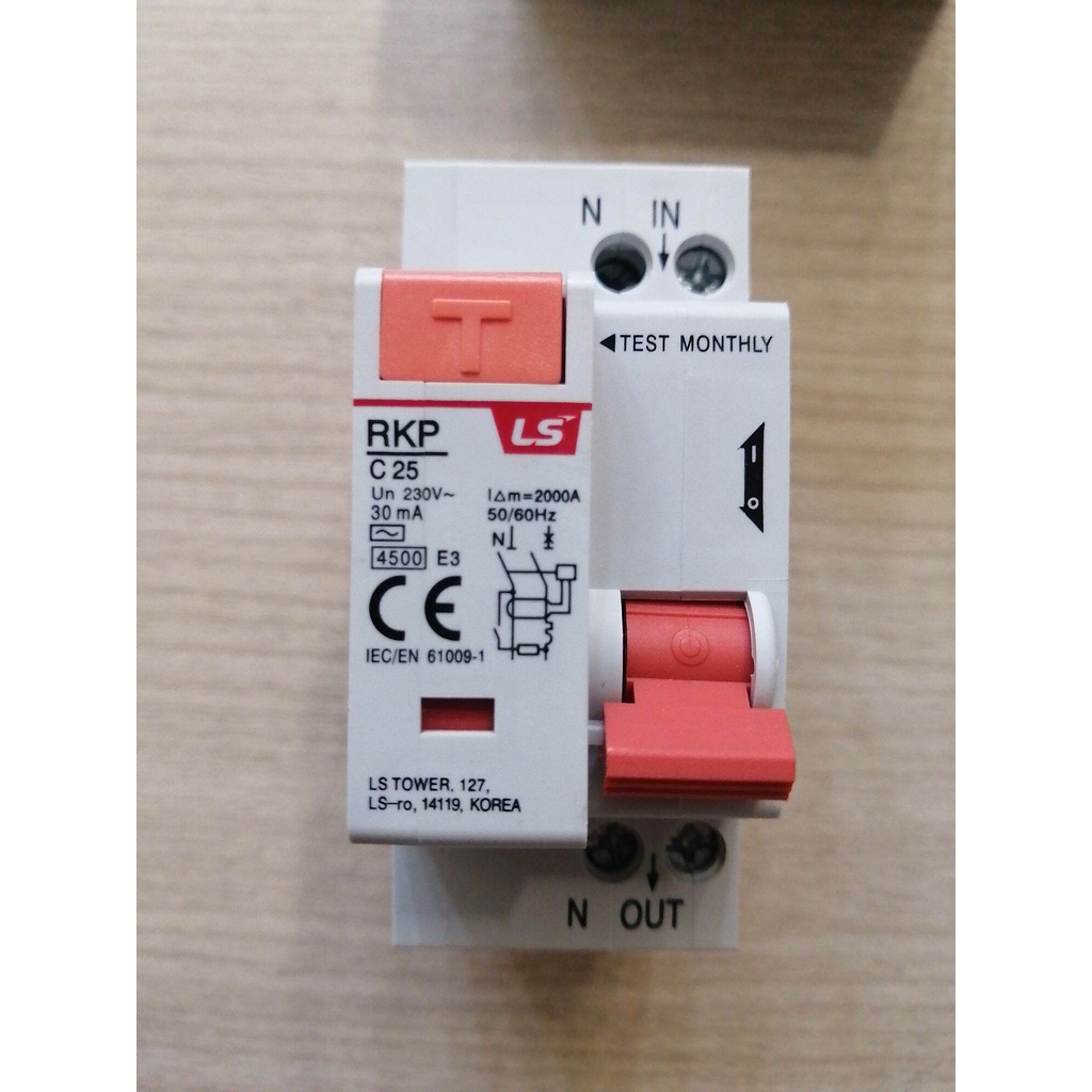 CB chống rò điện và bảo vệ quá tải  LS chính hãng RKP 1P+N  30mA 4.5kA