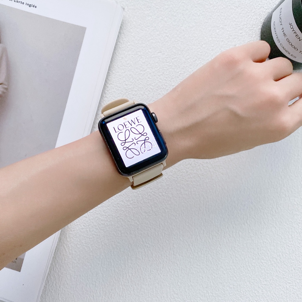 Dây Đeo Đồng Hồ apple watch Series SE 8 7 6 5 4 3 2 1 Correa 38 40 41 42 44 45mm Bằng Silicone Hoạ Tiết Xoắn Ốc