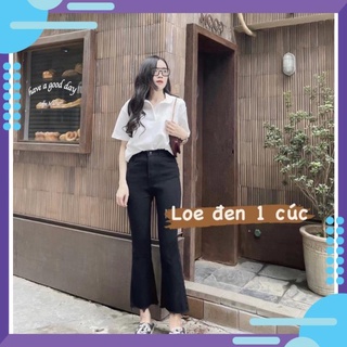 Quần jeans nữ ống loe co giãn tôn dáng, quần jean ống loe nhẹ cạp cao 2 kiểu