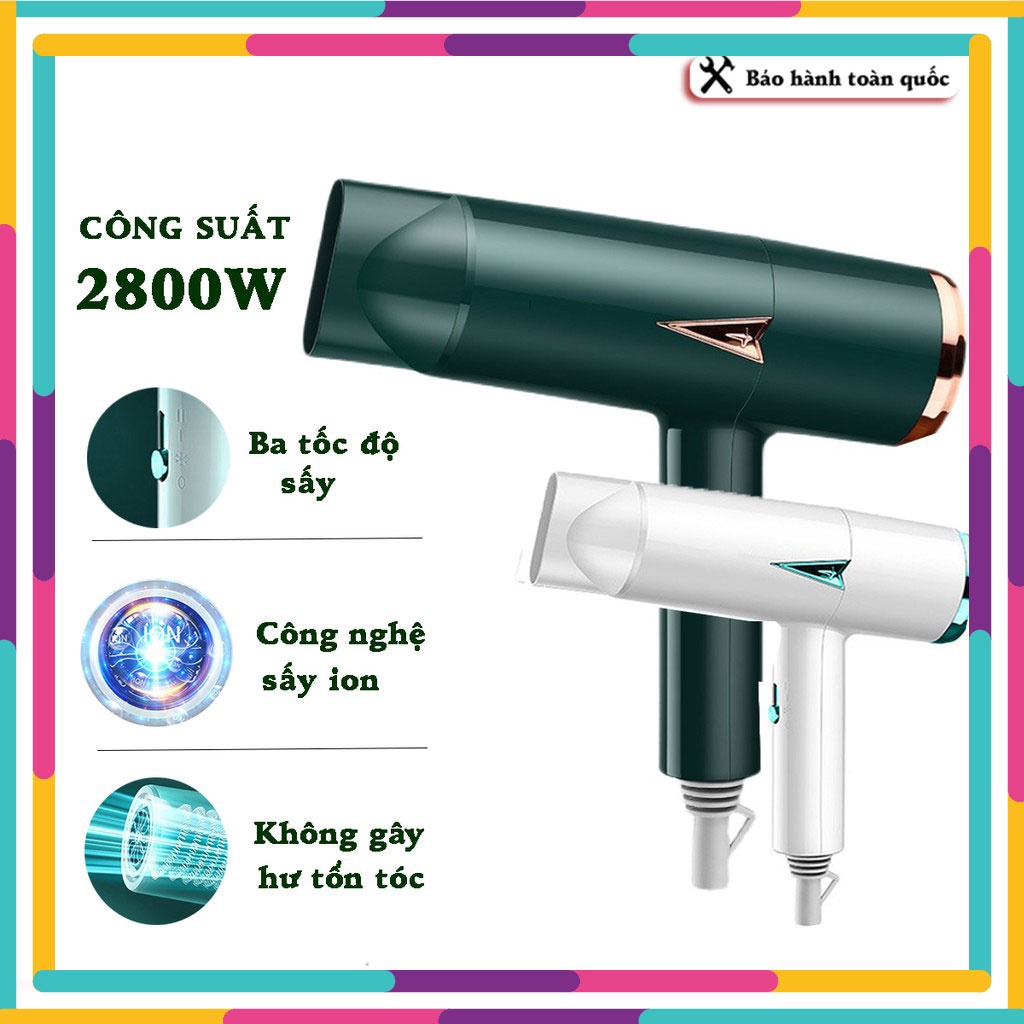Máy sấy tóc tạo kiểu GW- 6562, Công suất lớn 2800W công nghệ không gây khô tóc