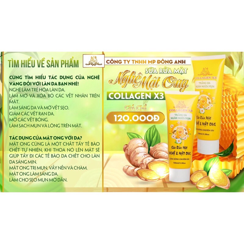 Sửa rửa mặt colagen x3 (chính hãng)