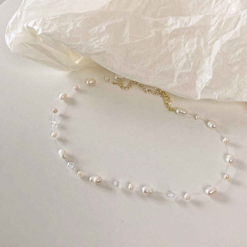 Vòng Cổ Choker Đính Hạt Ngọc Trai Nước Ngọt Tự Nhiên Cho Nữ