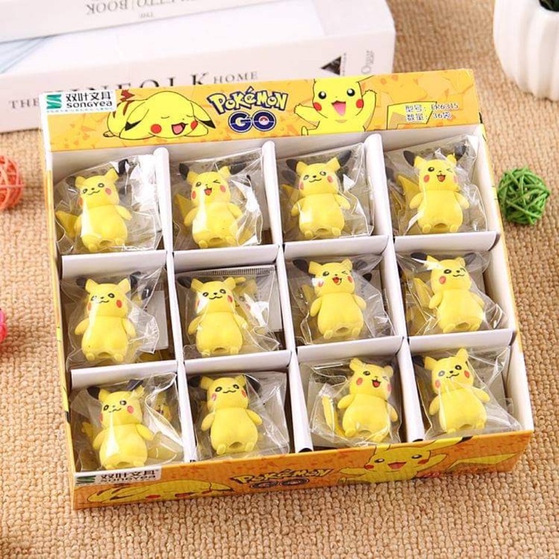 Tẩy bút chì pikachu, gôm tẩy chì hình con vật ngộ nghĩnh, dễ tẩy dễ xoá không bẩn vở