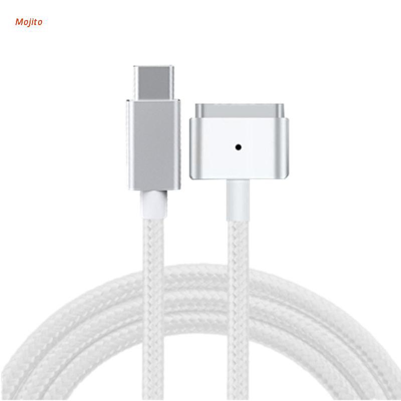 Mojito Nylon 1.8m 65W USB C PD Type C to Magsafe 2 T-Tip Charging Cable Cord for MacBook Air Pro After 2012 year 45W 60W