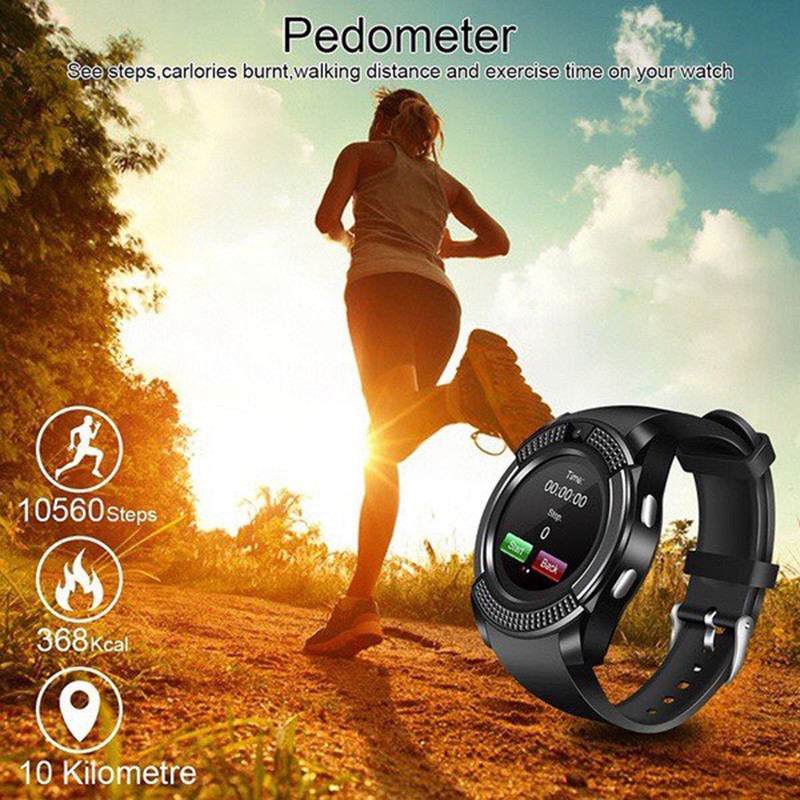 【ready】 With Camera Bluetooth Smart Watch Sports Fitness Touch Screen Waterproof Phones Intelligent Wrist Watch 【Tina】