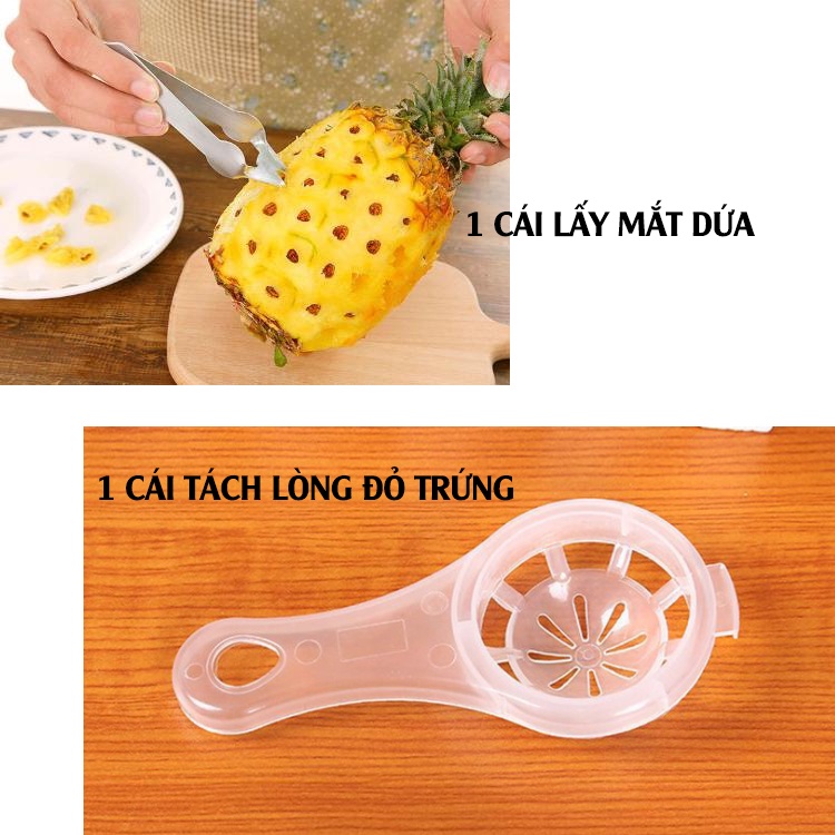 1 Cái lấy mắt dứa và 1 cái tách lòng đỏ trứng gà