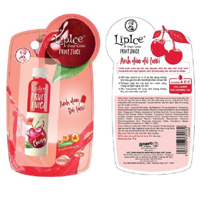 Son dưỡng chiết xuất trái cây Lipice Sheer Color Fruit Juice 4g