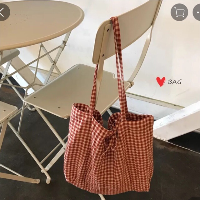 Túi tote kẻ gingham
