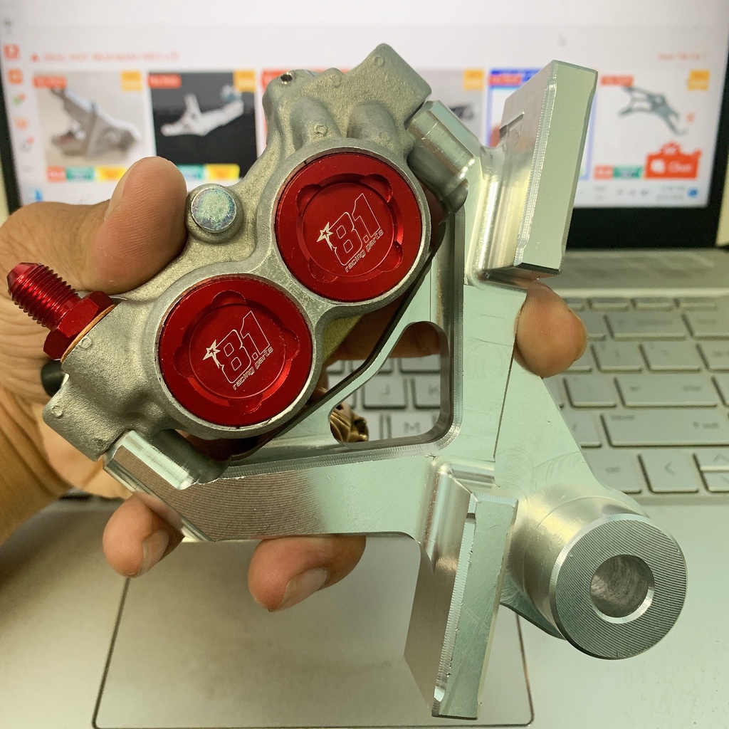 COMBO Heo Dầu 8.1 Racing 4piston Kèm Pát CNC Pát Sau Exciter 150 Ex135 Ex150 Winner Raider Satria Sonic đi đĩa size Zin