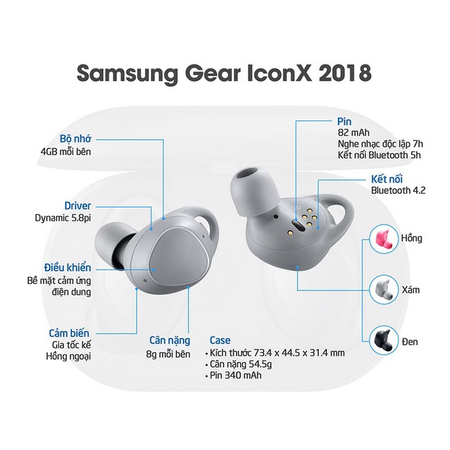 Tai nghe bluetooth Samsung Gear IconX 2018 chính hãng - Huco Việt Nam