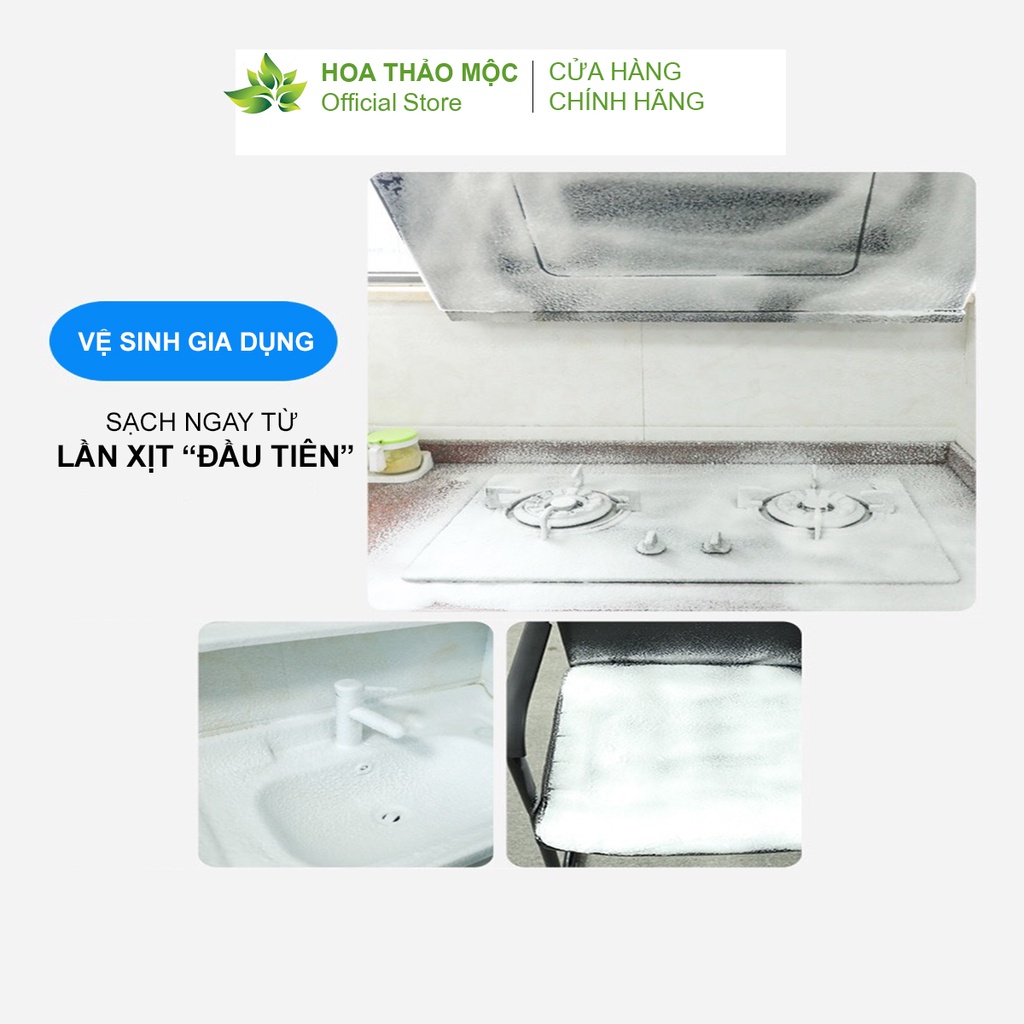 Chai Xịt Tẩy Rửa Đa Năng, vệ sinh ô tô, ghế da, vải, nỉ, bếp, giày dép, tường, inox