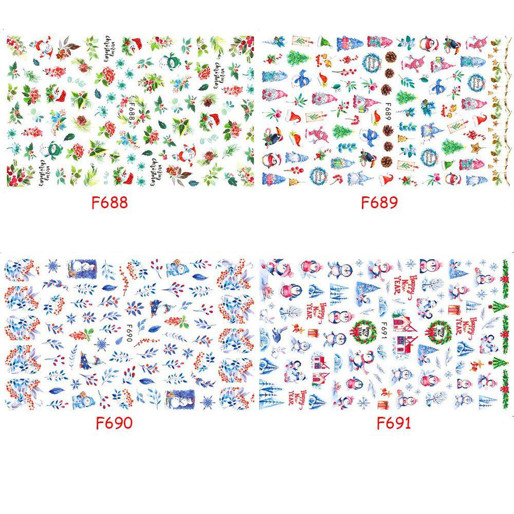 OKDEALS Sticker 3D Chủ Đề Giáng Sinh Dán Móng Nghệ Thuật