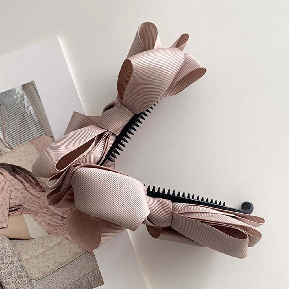 Giá Đỡ Kẹp Tóc Đuôi Ngựa Bằng Vải Màu Trơn Phong Cách Hàn Quốc Cổ Điển Tinh Tế