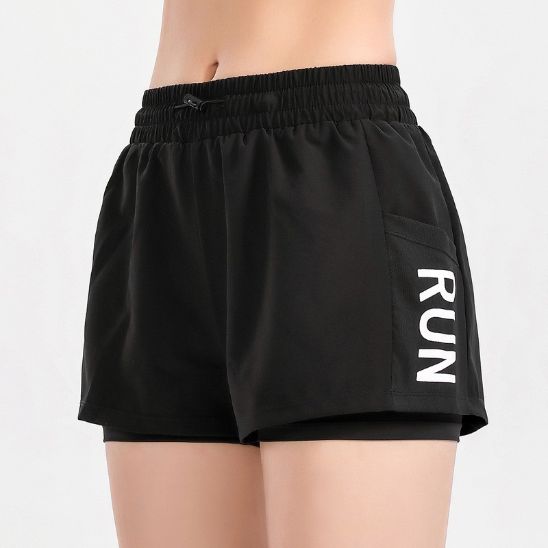 Quần short thể thao HOPPE FUMENG lưng cao dáng rộng thời trang dành cho nữ