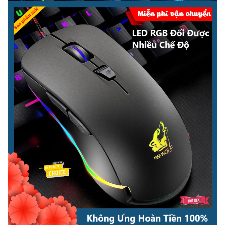 Chuột Game Máy Tính PC Laptop V6 PRO GAMING Có Led RGB Nhiều Chế Độ Đổi Màu Khác Nhau