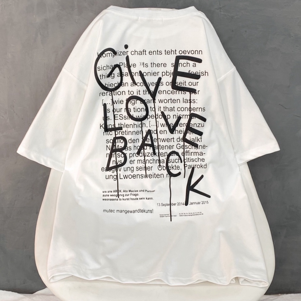 Áo Thun Nam, Nữ Tay Lỡ Unisex GIVE LOVE BACK Form Rộng Phong Cách Ulzzang