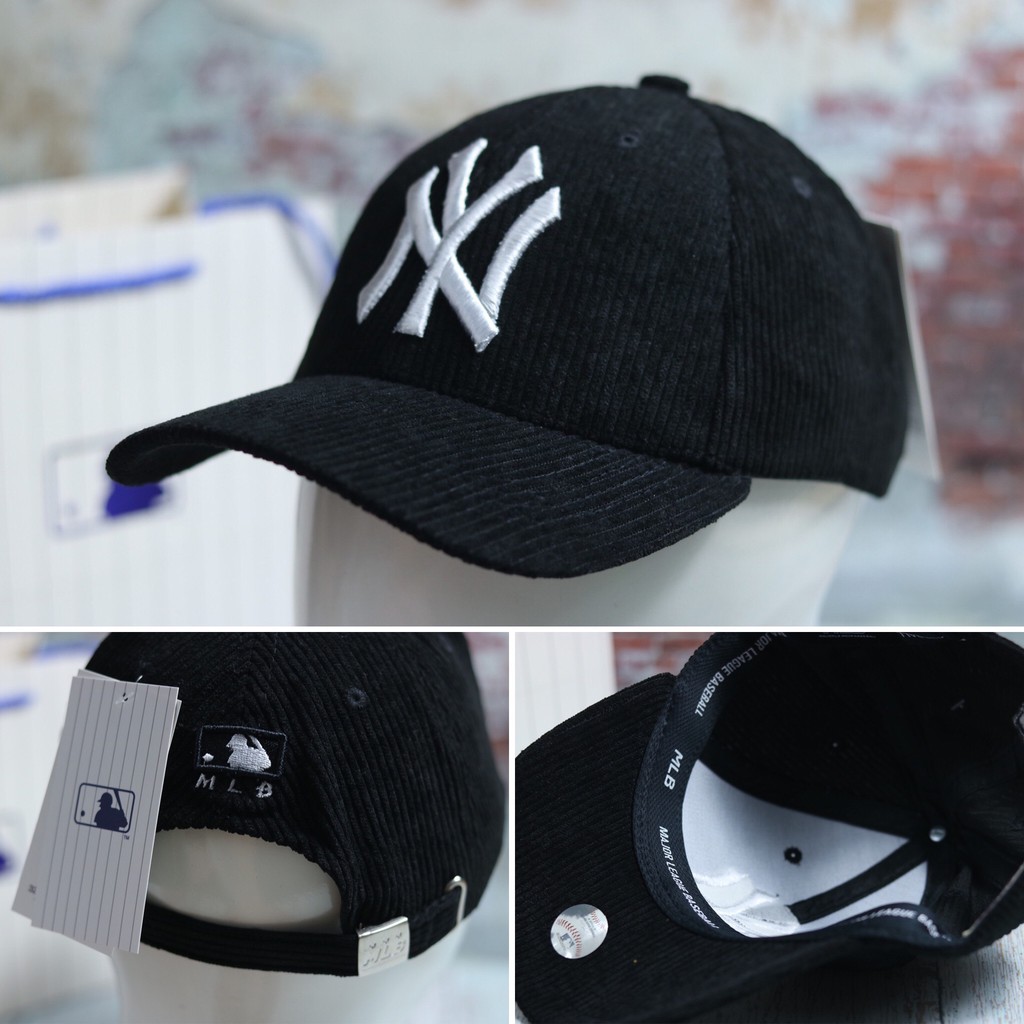 Mũ lưỡi trai MLB, Nón kết 2 màu trắng đen free size [Fullbox - tem tag]