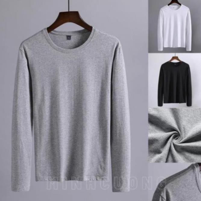 Áo thun nam dài tay cổ tròn mặc thu đông, giữ nhiệt, chất cotton co giãn, dáng ôm HGH88 | BigBuy360 - bigbuy360.vn
